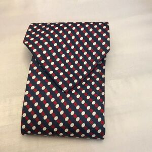 #1222 VTG ADOLFO COUTURE X LONG POLKA DOT PRINT NECKTIE 62 IN x 4 IN